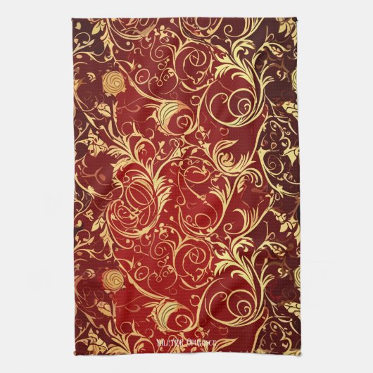 Linge De Cuisine Yuletide Opulence : Threads dorés de Noël (Vertical)