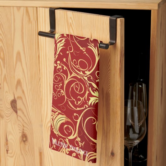 Linge De Cuisine Yuletide Opulence : Threads dorés de Noël (Pliage en tiers)