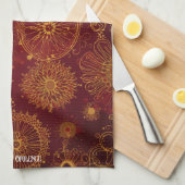 Linge De Cuisine Yuletide Opulence : Threads dorés de Noël (Quart Plié)