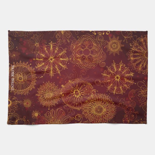 Linge De Cuisine Yuletide Opulence : Threads dorés de Noël (Horizontal)