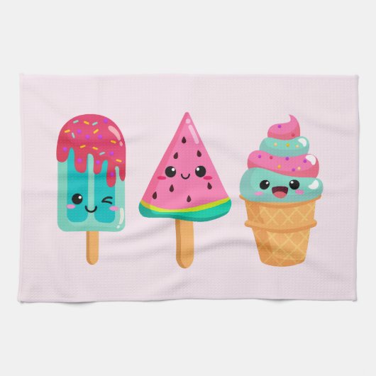 Linge De Cuisine Yummy Ice Cream Trio Vibe été (Horizontal)