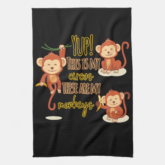 Linge De Cuisine Yup ! C'est mon cirque, ce sont mes trois singes (Vertical)