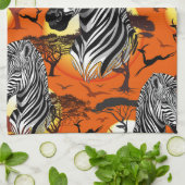 Linge De Cuisine Zebra African Savanna Wild Animal (Plié)