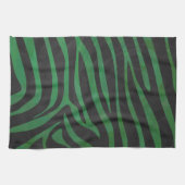 Linge De Cuisine Zebra Black et Green Print (Horizontal)
