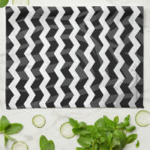 Linge De Cuisine Zebra Black et Grey Chevron (Plié)