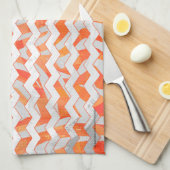 Linge De Cuisine Zebra Chevron orange et blanc (Quart Plié)