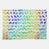 Linge De Cuisine Zebra Chevron Rainbow et White Print (Horizontal)