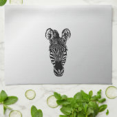Linge De Cuisine Zebra Head sur Silver (Plié)