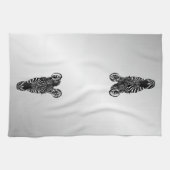 Linge De Cuisine Zebra Head sur Silver (Horizontal)