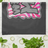 Linge De Cuisine Zebra Hot Rose et White Wild Me (Plié)