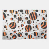 Linge De Cuisine Zebra Pois noirs et orange (Horizontal)
