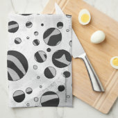 Linge De Cuisine Zebra Polka point noir et gris clair (Quart Plié)