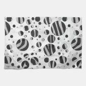 Linge De Cuisine Zebra Polka point noir et gris clair (Horizontal)