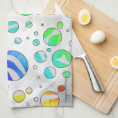 Linge De Cuisine Zebra Rainbow et White Print (Quart Plié)