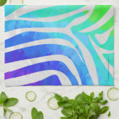 Linge De Cuisine Zebra Rainbow et White Print (Plié)