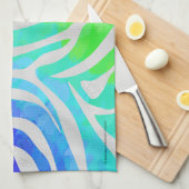 Linge De Cuisine Zebra Rainbow et White Print (Quart Plié)