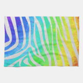 Linge De Cuisine Zebra Rainbow et White Print (Horizontal)