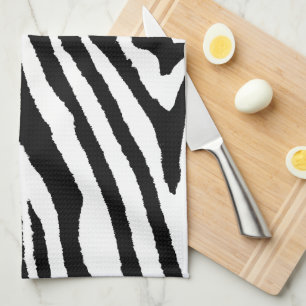 Linge De Cuisine Zebra Stripes noir et blanc Poster de animal élé