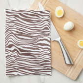 Linge De Cuisine Zèbre animal Brown Imprimer les bandes (Quart Plié)