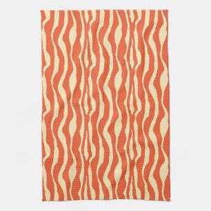Linge De Cuisine Zèbre rayures - Mandarin et orange clair