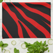 Linge De Cuisine zèbre rouge (Plié)