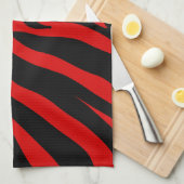 Linge De Cuisine zèbre rouge (Quart Plié)