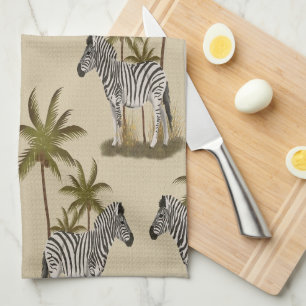 Linge De Cuisine Zèbre Sauvage & Palmiers