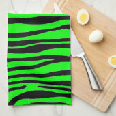 Linge De Cuisine Zèbre Vert Citron (Quart Plié)