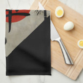 Linge De Cuisine Zen avec le cercle #2 d'Ensō (Quart Plié)