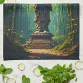 Linge De Cuisine Zen dans la forêt de bambou (Plié)