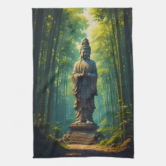 Linge De Cuisine Zen dans la forêt de bambou (Vertical)