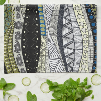 Linge De Cuisine Zentangle Abstract Mosaic Kitchen Tea Towel