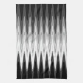 Linge De Cuisine Zig Zag noir blanc gris Motif (Vertical)