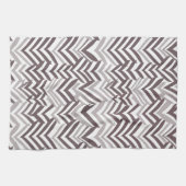 Linge De Cuisine ZigZag Brown et blanc (Horizontal)