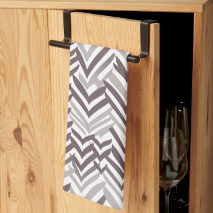 Linge De Cuisine ZigZag Brown et blanc