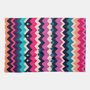 Linge De Cuisine Zigzag Chevron Design Motif coloré
