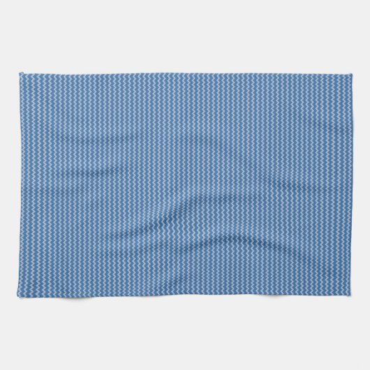 Linge De Cuisine Zigzag chevron fin motif deux tons bleu (Horizontal)