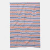 Linge De Cuisine Zigzag de chevron fin bleu foncé orange lilas (Vertical)