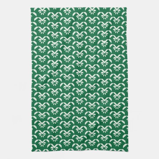 Linge De Cuisine Zigzag floral vert (Vertical)
