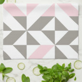 Linge De Cuisine ZigZag géométrique rose et argent (Plié)