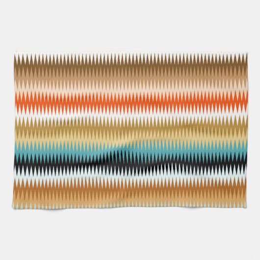 Linge De Cuisine Zigzag Multicolor Motif (Horizontal)