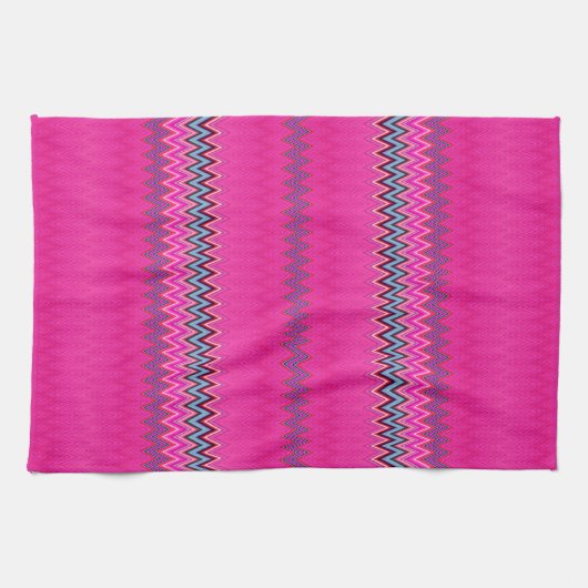 Linge De Cuisine Zigzag rose (Horizontal)