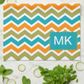 Linge De Cuisine Zigzag, une tribu dynamique de Peacock (Plié)