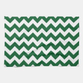 Linge De Cuisine Zigzag Vert et Blanc (Horizontal)