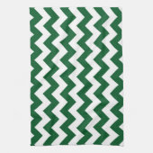 Linge De Cuisine Zigzag Vert et Blanc (Vertical)