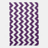 Linge De Cuisine Zigzag violet et blanc (Vertical)