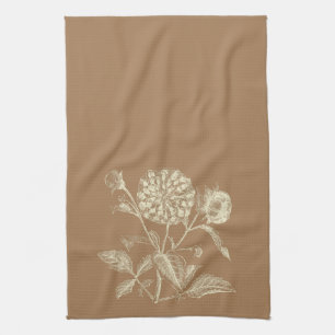 Linge De Cuisine Zinnia Vintage teintée illustration Brown
