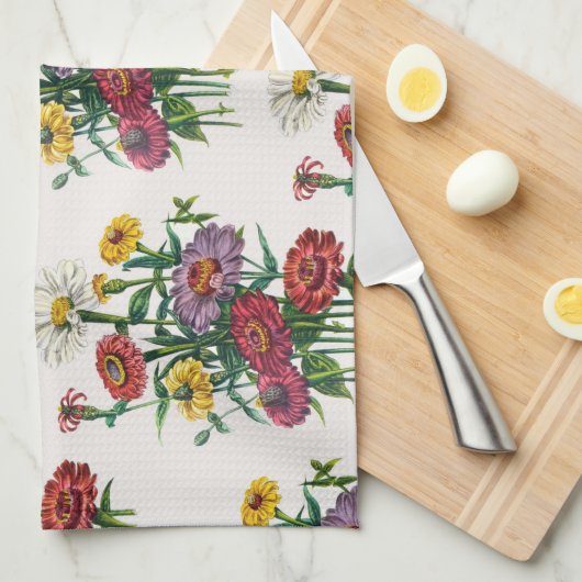 Linge De Cuisine Zinnias (Quart Plié)