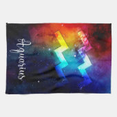 Linge De Cuisine Zodiac : Aquarius Space Rainbow (Horizontal)