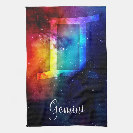 Linge De Cuisine Zodiac : Gemini Rainbow Space (Vertical)